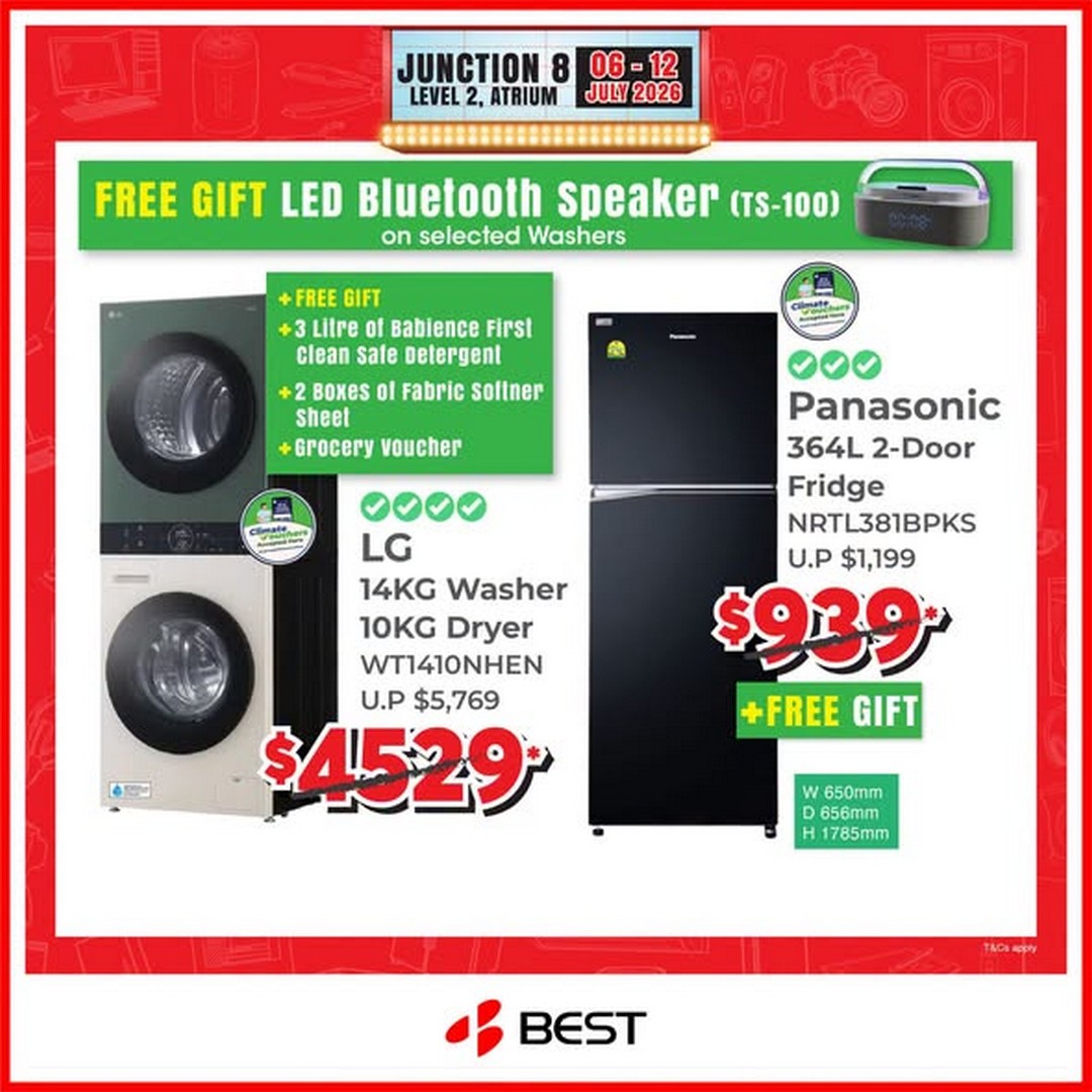 BEST-Denki-Singapore-Junction-8-DENKI-SHOW-Promotion-2 Now till 12 July 2026: BEST Denki Singapore Junction 8 DENKI SHOW Promotion – Enjoy Huge Savings on TVs, Home Appliances, Kitchen Essentials and More