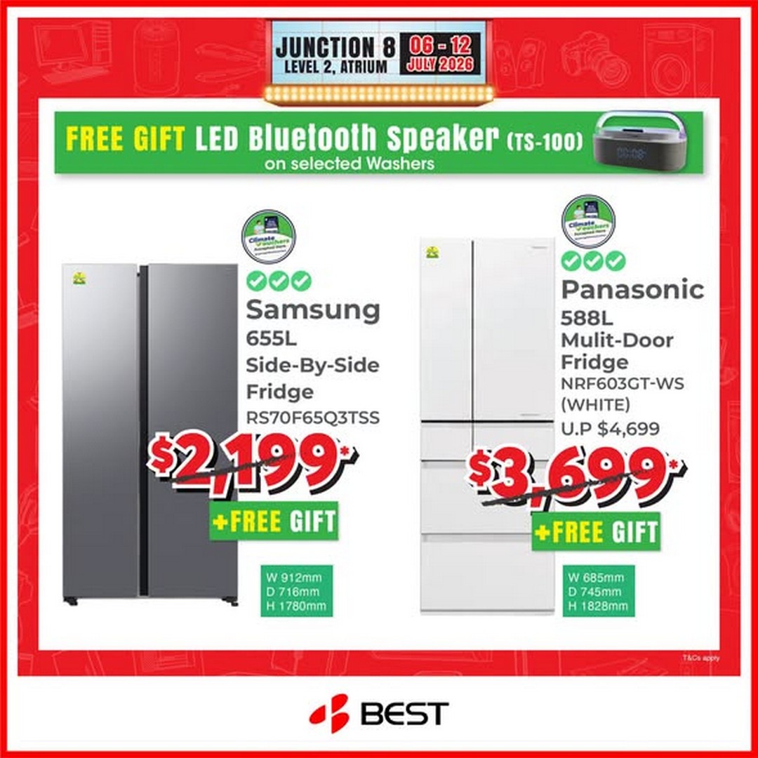 BEST-Denki-Singapore-Junction-8-DENKI-SHOW-Promotion-3 Now till 12 July 2026: BEST Denki Singapore Junction 8 DENKI SHOW Promotion – Enjoy Huge Savings on TVs, Home Appliances, Kitchen Essentials and More