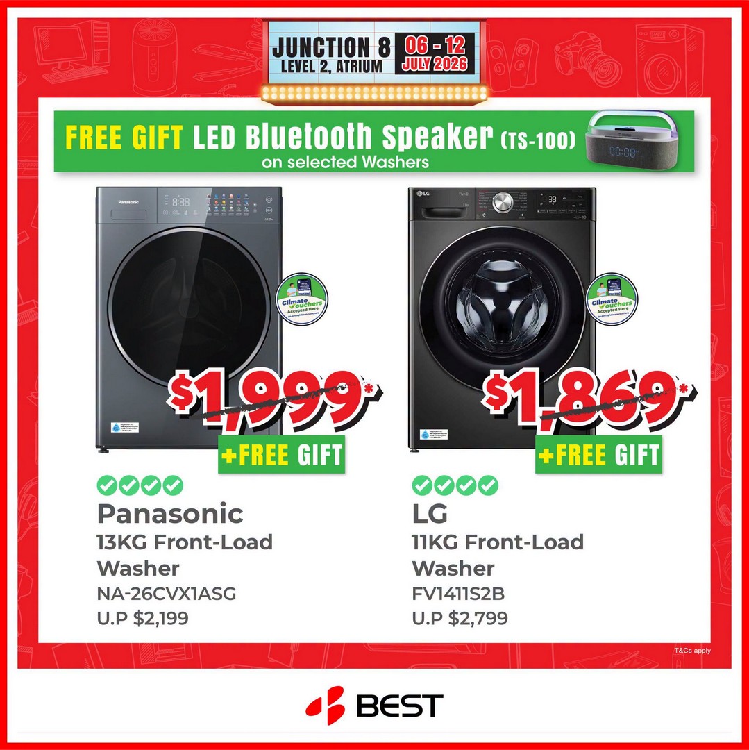 BEST-Denki-Singapore-Junction-8-DENKI-SHOW-Promotion-6 Now till 12 July 2026: BEST Denki Singapore Junction 8 DENKI SHOW Promotion – Enjoy Huge Savings on TVs, Home Appliances, Kitchen Essentials and More