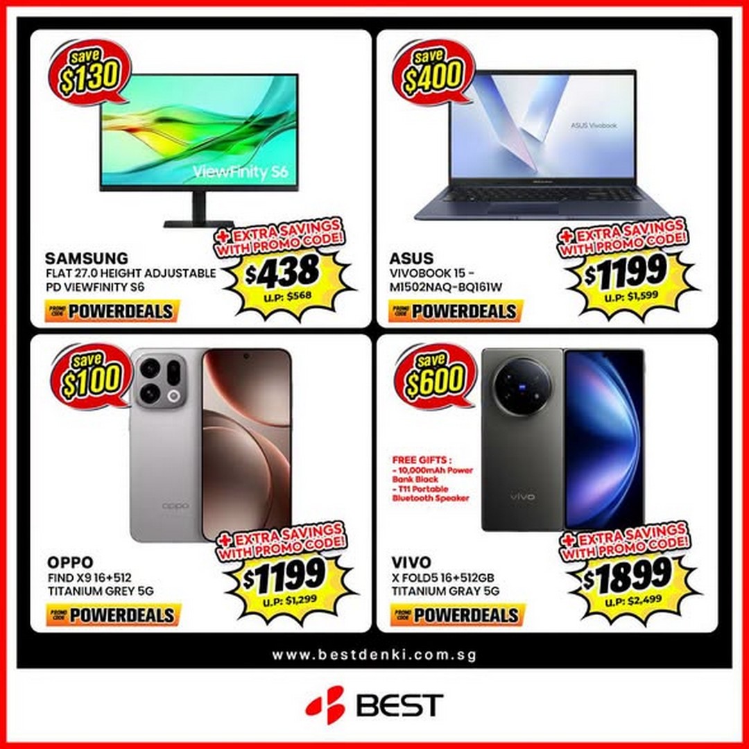BEST-Denki-Singapore-Mid-Month-Power-Deals-Online-Promotion-3 10 July 2026 onwards: BEST Denki Singapore Mid Month Power Deals Online Promotion – Save Up to 70% Plus Up to $320 Off with Promo Code