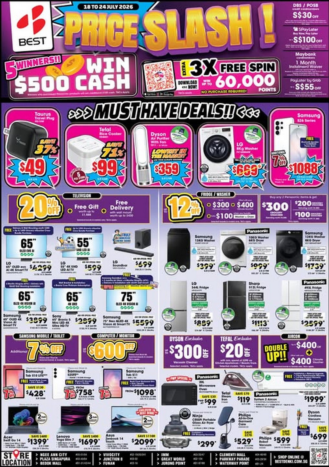 BEST-Denki-Singapore-Price-Slash-Sale 18-24 July 2026: BEST Denki Singapore Price Slash Sale – Save Up to 20% on TVs, Extra Discounts on Home Appliances, Smartphones, Laptops and More Across Singapore