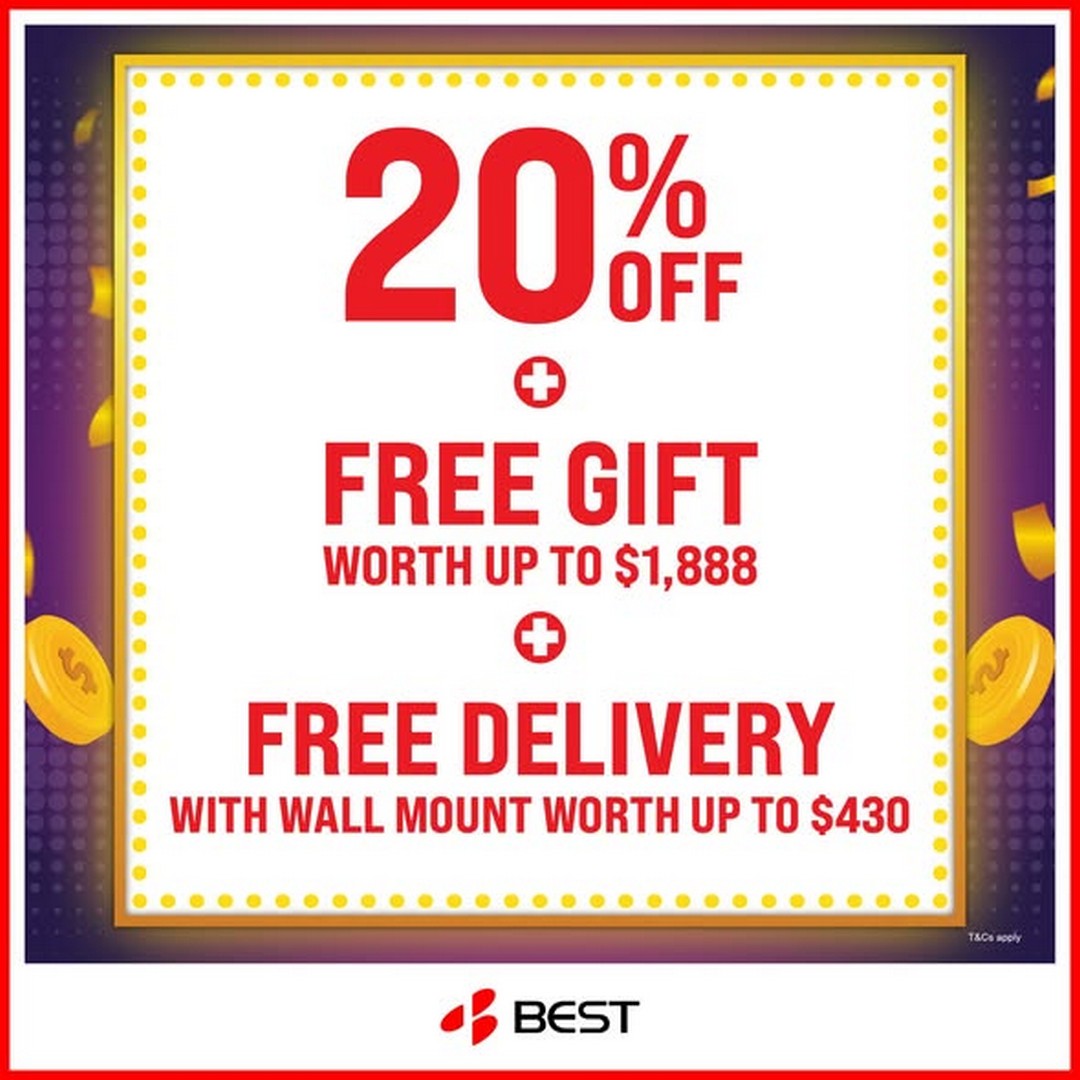 BEST-Denki-Singapore-TV-Sale-–-Enjoy-Up-to-20-OFF-1 Now till 12 July 2026: BEST Denki Singapore TV Sale – Enjoy Up to 20% OFF, Free Gifts Worth Up to $1,888 and Free Delivery Promotion