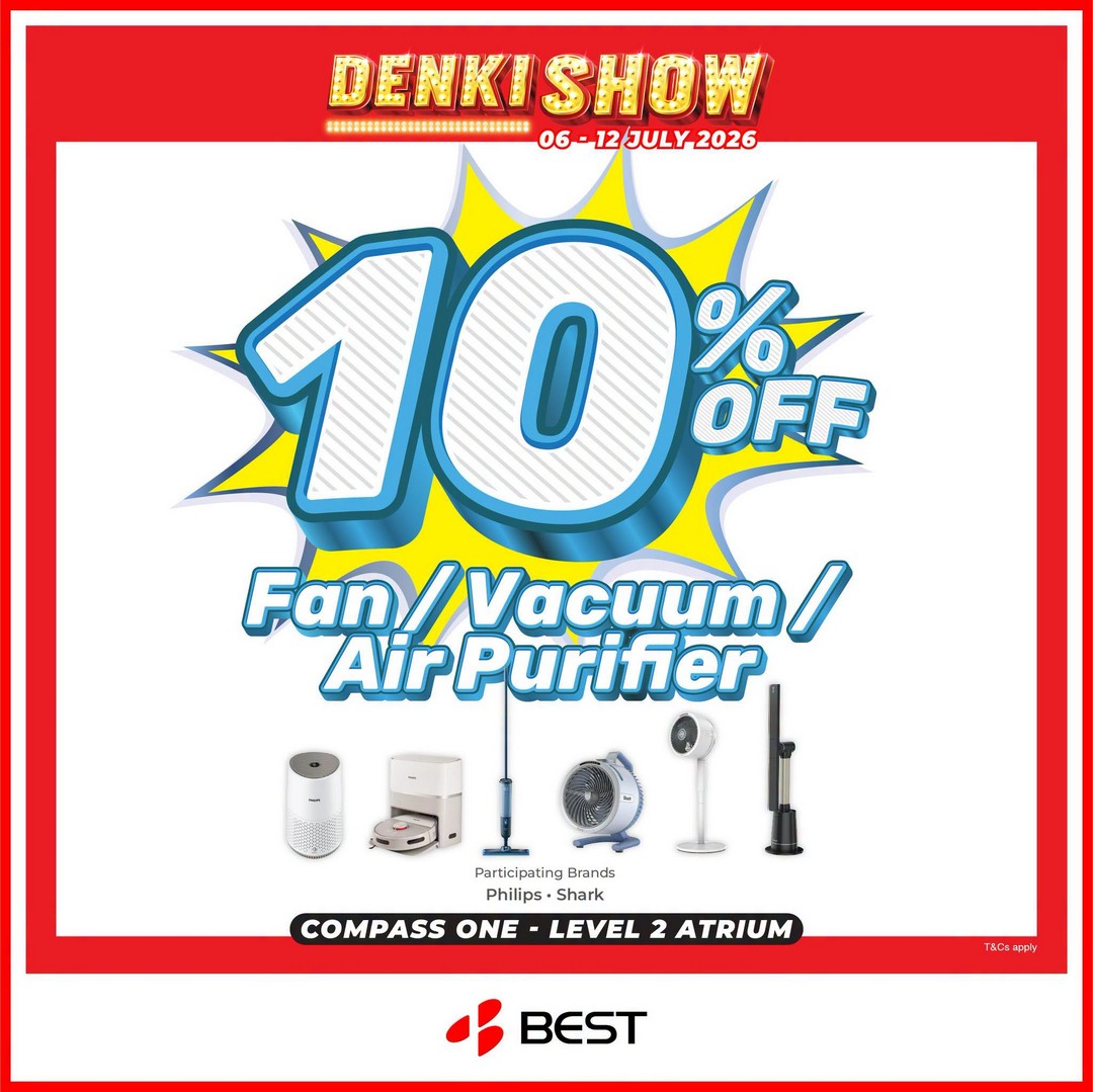 BEST-Denki-Singapore-The-Denki-Show-at-Compass-One-Sale-4 Now till 12 July 2026: BEST Denki Singapore The Denki Show at Compass One Sale – Home Appliance Promotion with Exclusive Savings