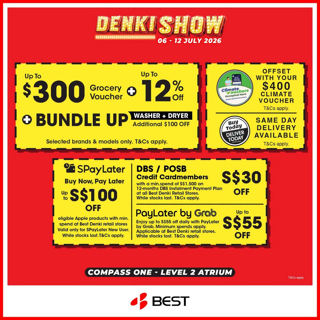 BEST-Denki-Singapore-The-Denki-Show-at-Compass-One-Sale-6 Now till 12 July 2026: BEST Denki Singapore The Denki Show at Compass One Sale – Home Appliance Promotion with Exclusive Savings