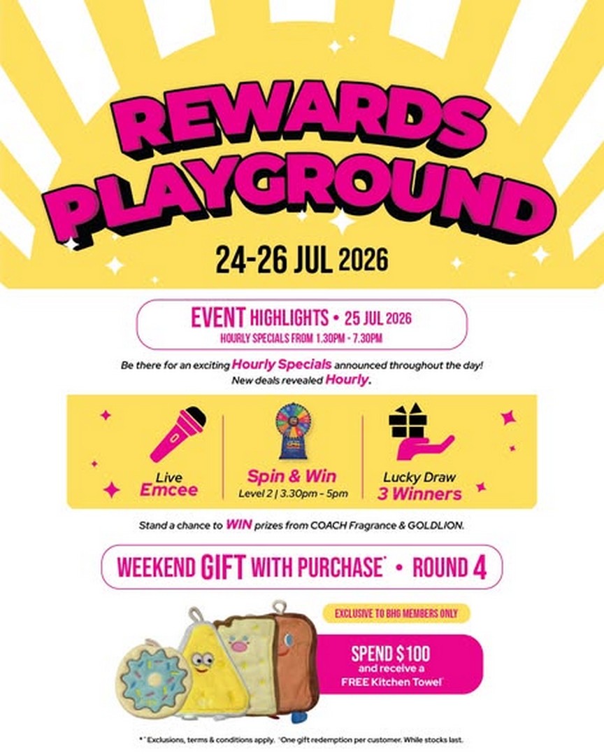 BHG-Singapore-Ready-to-PLAY-Sale-Promotion-1 24-26 July 2026: BHG Singapore Ready to PLAY Sale Promotion at BHG Bugis – Storewide Discounts, Beauty Rewards, Lucky Draw and Weekend Shopping Event