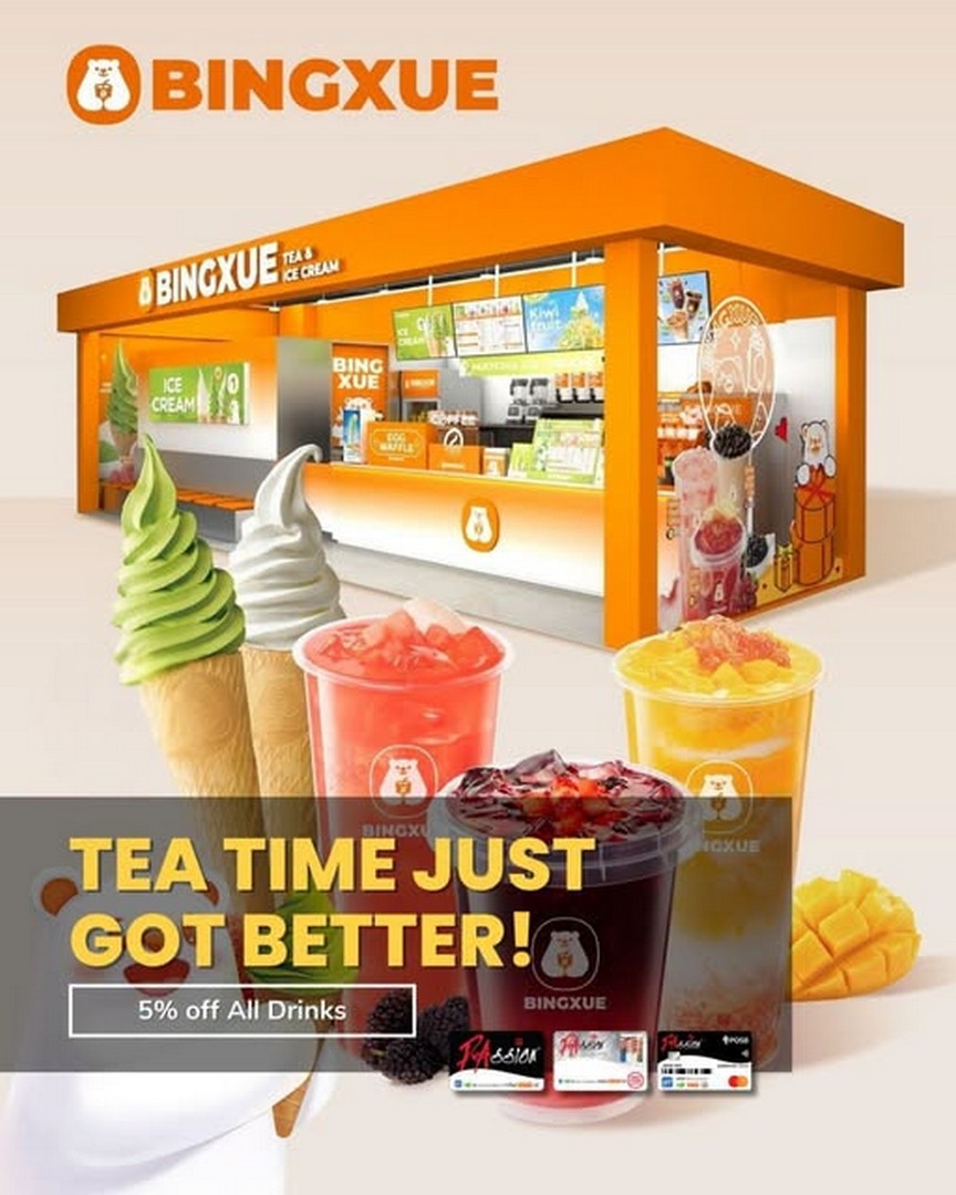 Bingxue-Tea-Ice-Cream-PAssion-Membership-Promotion Now till 30 June 2027: Bingxue Tea & Ice Cream PAssion Membership Promotion – Enjoy 5% Off Drinks at Participating Singapore Outlets