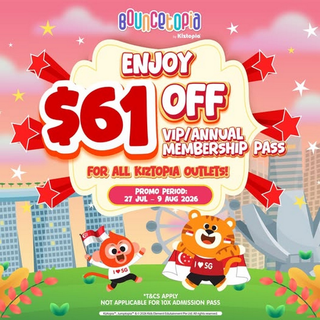 Bouncetopia-SAFRA-Choa-Chu-Kang-National-Day-Promotion 27 July-9 August 2026: Bouncetopia SAFRA Choa Chu Kang National Day Promotion: Enjoy $61 OFF VIP & Annual Membership Passes for More Family Fun