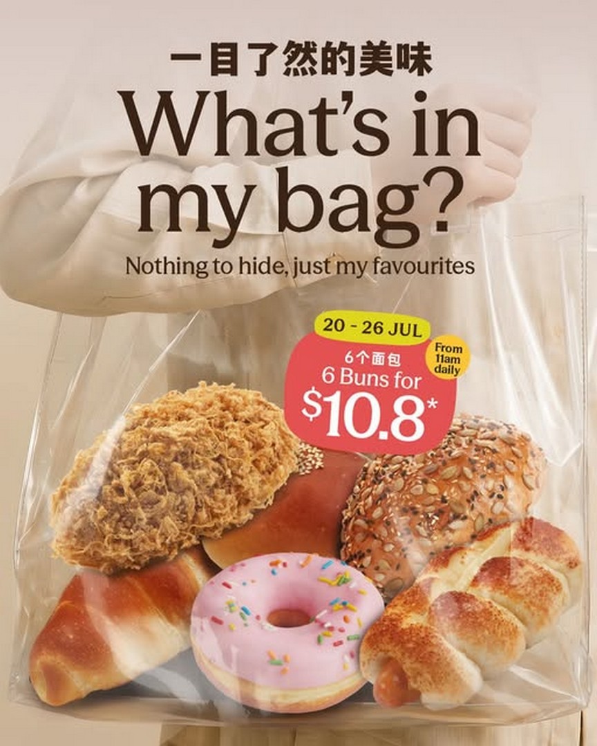 BreadTalk-Singapore-6-Buns-for-10.80-Promotion 20-26 July 2026: BreadTalk Singapore 6 Buns for $10.80 Promotion – Biggest Bread Sale Event with Daily 11am Deals Across Participating Outlets