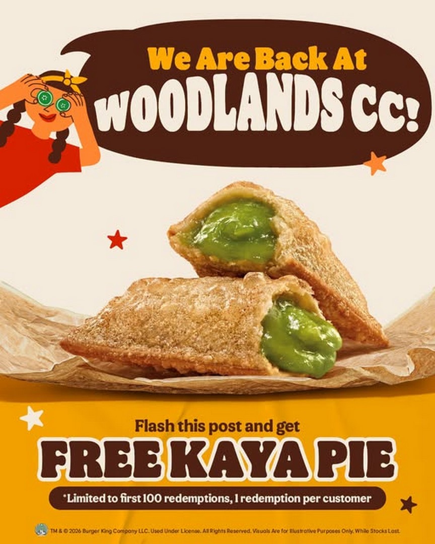 Burger-King-Singapore-FREE-Kaya-Pie-Giveaway-Promotion-at-Woodlands-CC-Outlet 8 July 2026: Burger King Singapore FREE Kaya Pie Giveaway Promotion at Woodlands CC Outlet – First 100 Customers Limited Time Giveaway