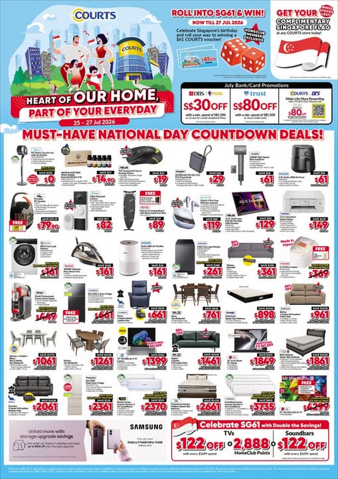 COURTS-Singapore-Must-Have-National-Day-Countdown-Sale-1 25-27 July 2026: COURTS Singapore Must-Have National Day Countdown Sale – Massive Savings on Home Appliances, Electronics, TVs, Laptops and Samsung Pre-Orders