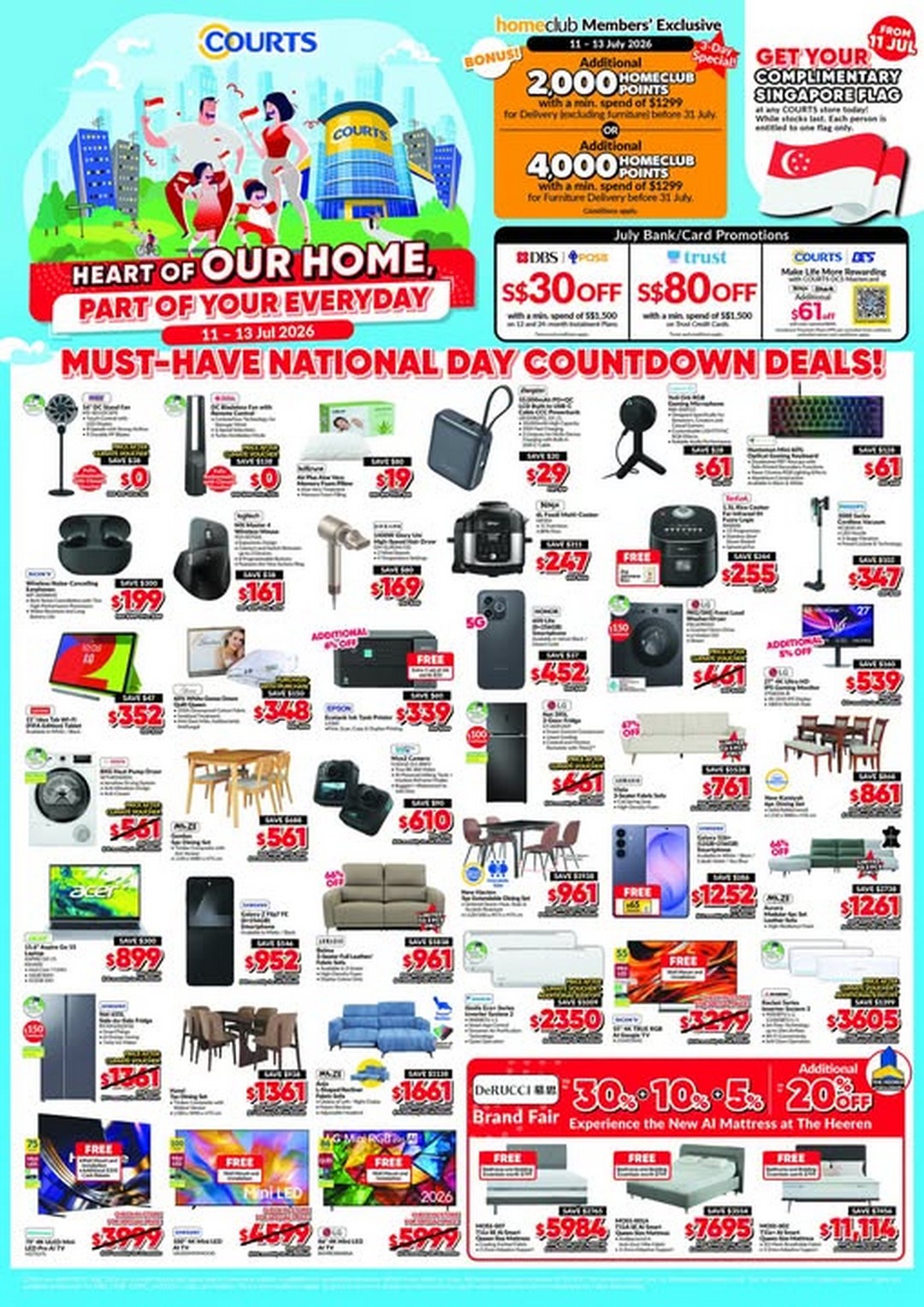 COURTS-Singapore-Must-Have-National-Day-Countdown-Sale 11-13 July 2026: COURTS Singapore Must-Have National Day Countdown Sale – Enjoy Exclusive Deals, Free Singapore Flag and HomeClub Rewards