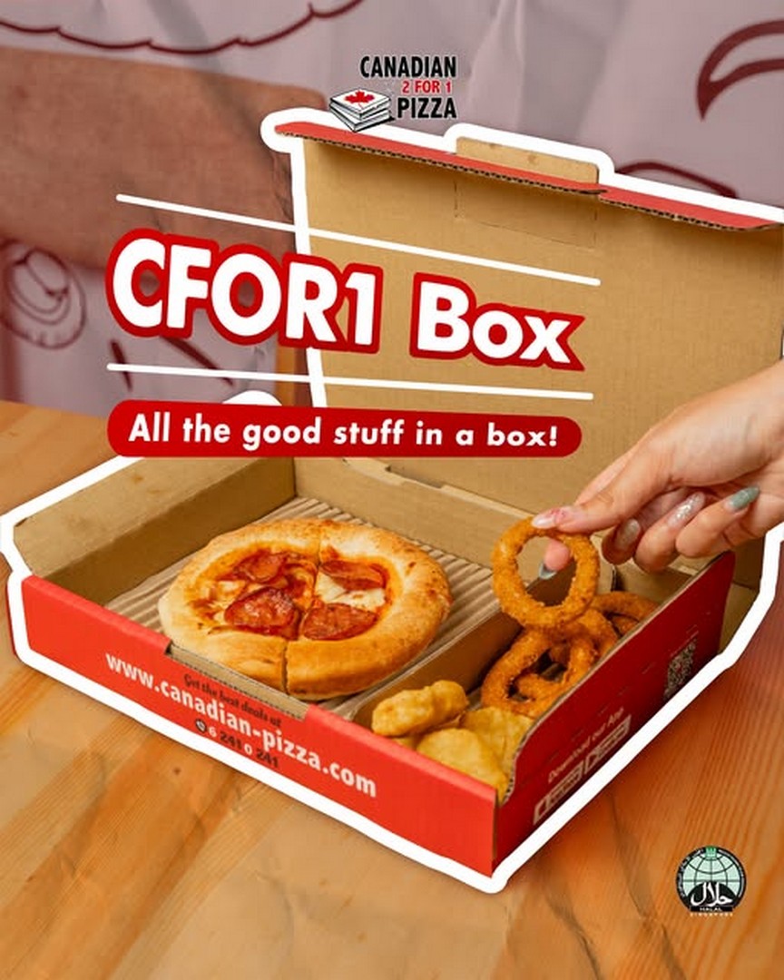 Canadian-2-for-1-Pizza-Singapore-CFor1-Box-Promotion 1 July 2026 onwards: Canadian 2 for 1 Pizza Singapore CFor1 Box Promotion from Just $10.90 – Customise Your Favourite Pizza, Sides and Drink for an Affordable Meal Deal