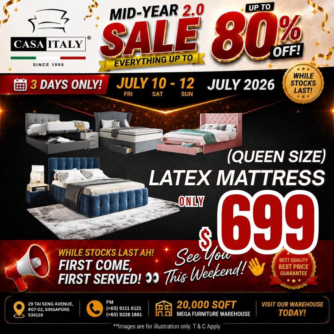 Casa-Italy-Furniture-Clearance-Sale-–-Up-to-80-OFF-9-1 10-12 July 2026: Casa Italy Furniture Clearance Sale – Up to 80% OFF Sofas, Dining Sets, Mattresses, Beds and Wardrobes in Singapore