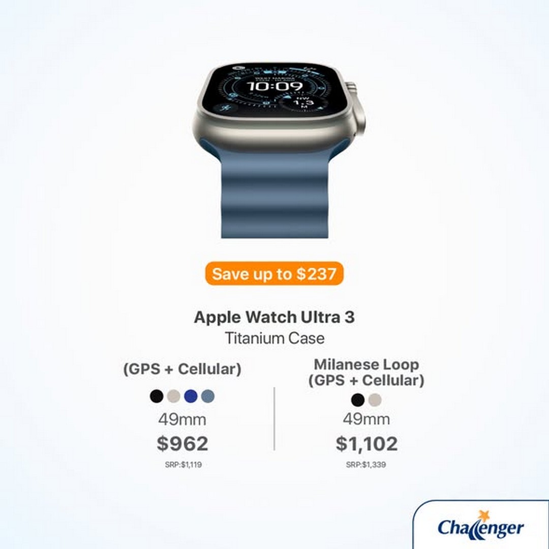 Challenger-Singapore-Apple-Brand-Week-Promotion-1 Now till 18 July 2026: Challenger Singapore Apple Brand Week Promotion – Save Up to $237 on Apple Watch and Up to $44 on AirPods Limited-Time Sale
