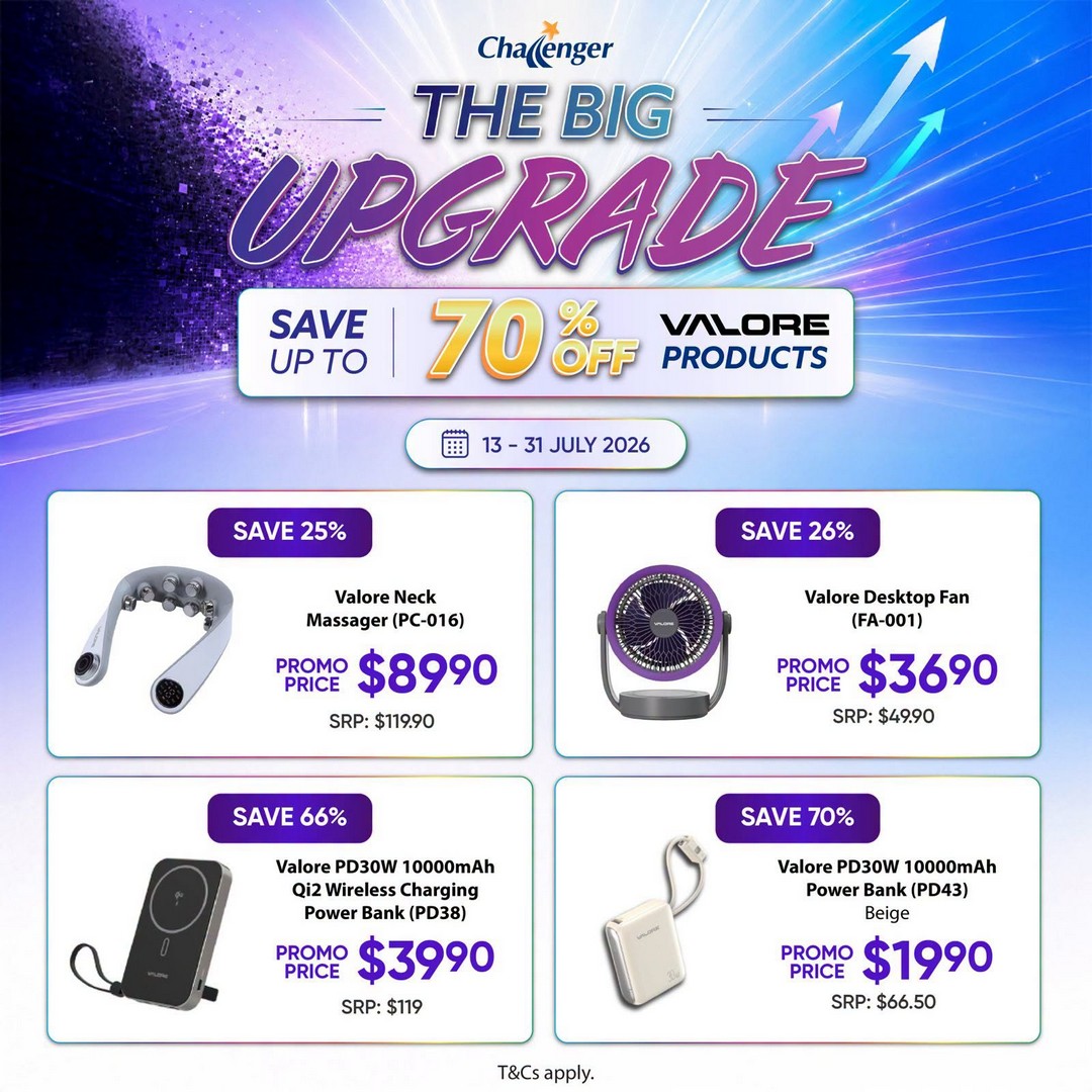 Challenger-Singapore-Big-Upgrade-Sale-5 Now Till 31 July 2026: Challenger Singapore Big Upgrade Sale Promotion: Enjoy Up To 70% Off Selected Tech Products, Cashback Deals And Gadget Upgrades