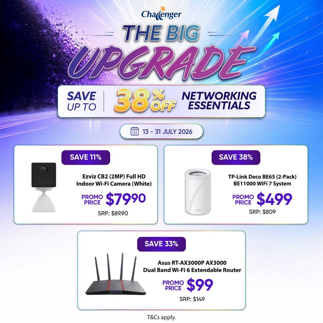 Challenger-Singapore-Big-Upgrade-Sale-6 Now Till 31 July 2026: Challenger Singapore Big Upgrade Sale Promotion: Enjoy Up To 70% Off Selected Tech Products, Cashback Deals And Gadget Upgrades