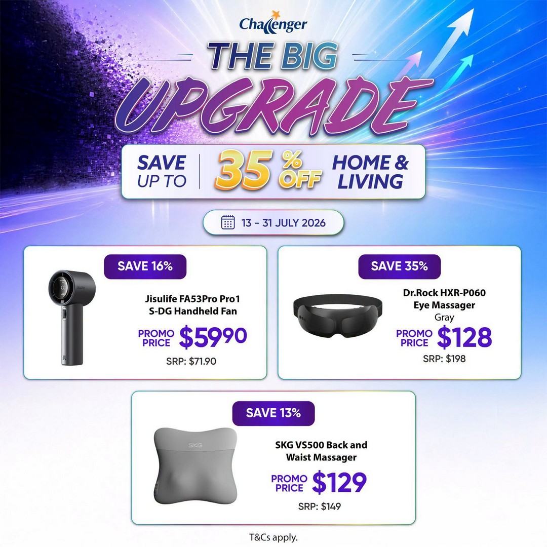 Challenger-Singapore-Big-Upgrade-Sale-7 Now Till 31 July 2026: Challenger Singapore Big Upgrade Sale Promotion: Enjoy Up To 70% Off Selected Tech Products, Cashback Deals And Gadget Upgrades