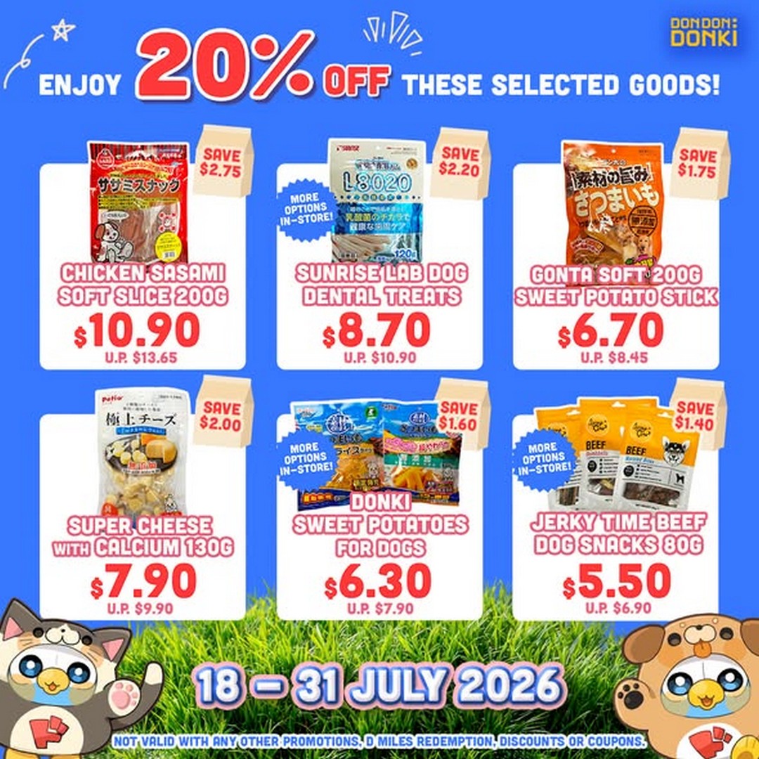 DON-DON-DONKI-Singapore-PAW-SOME-20-OFF-2 18-31 July 2026: DON DON DONKI Singapore PAW-SOME 20% OFF Selected Pet Products Promotion at Jurong Point