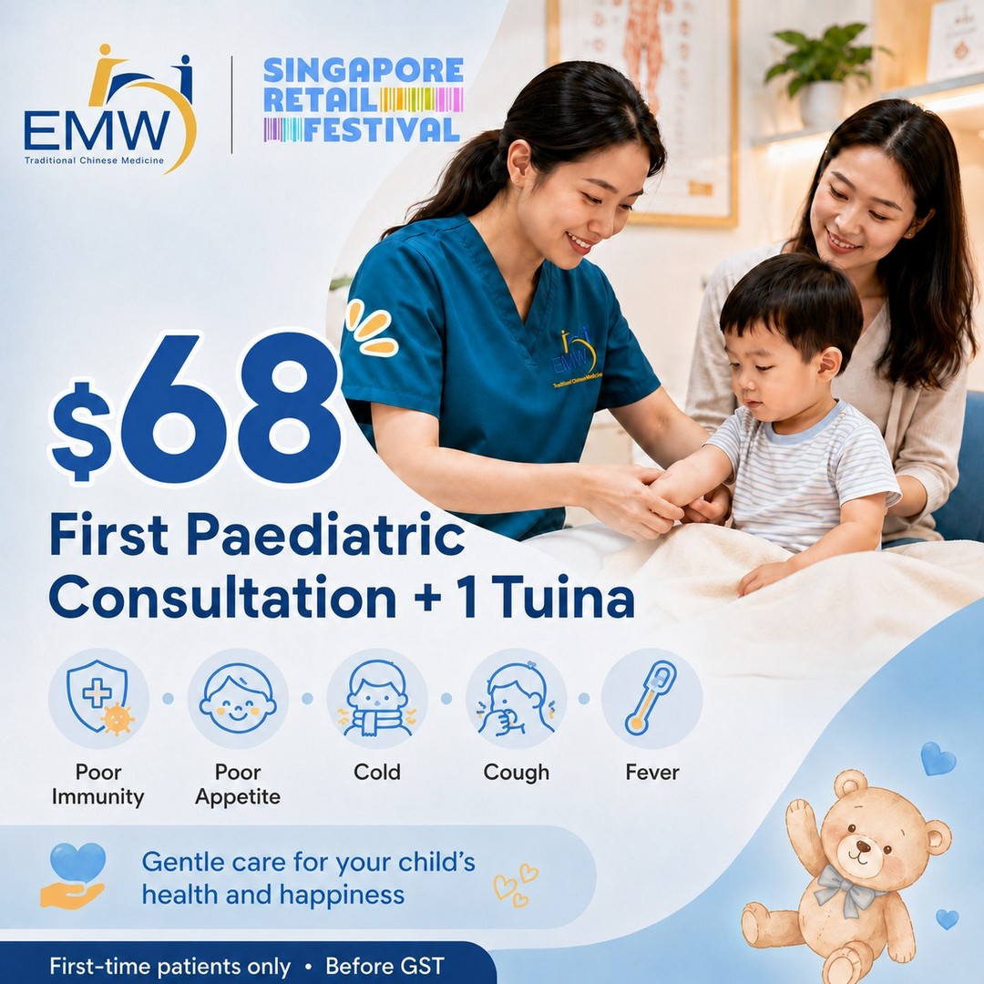 EMW-TCM-RM68-First-Paediatric-Tuina-Consultation-Promotion 2–31 July 2026: EMW TCM RM68 First Paediatric Tuina Consultation Promotion – Affordable Natural Child Wellness Package in Malaysia