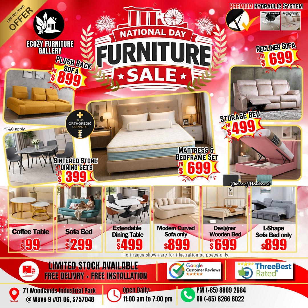Ecozy-Furniture-Gallery-Singapore-National-Day-Furniture-Sale-5 Now Till 31 August 2026: Ecozy Furniture Gallery Singapore, National Day Furniture Sale Promotion With Malaysia Direct Prices, Up To 80% Off Furniture Deals
