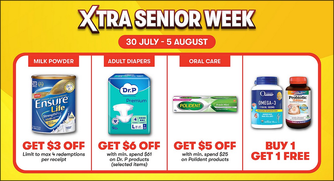 FairPrice-Xtra-Singapore-Senior-Week-Promotion-1 30 July-5 August 2026: FairPrice Xtra Singapore: Senior Week Promotion with $3 Off, $5 Off and Buy 1 Get 1 Free Deals