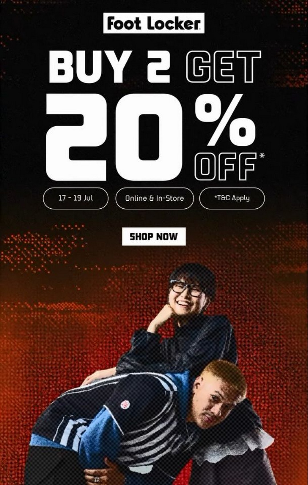Foot-Locker-Singapore-Buy-2-Items-Promotion 17-19 July 2026: Foot Locker Singapore Buy 2 Items Promotion – Enjoy 20% OFF Sneakers, Apparel and Streetwear Sale Online & In-Store