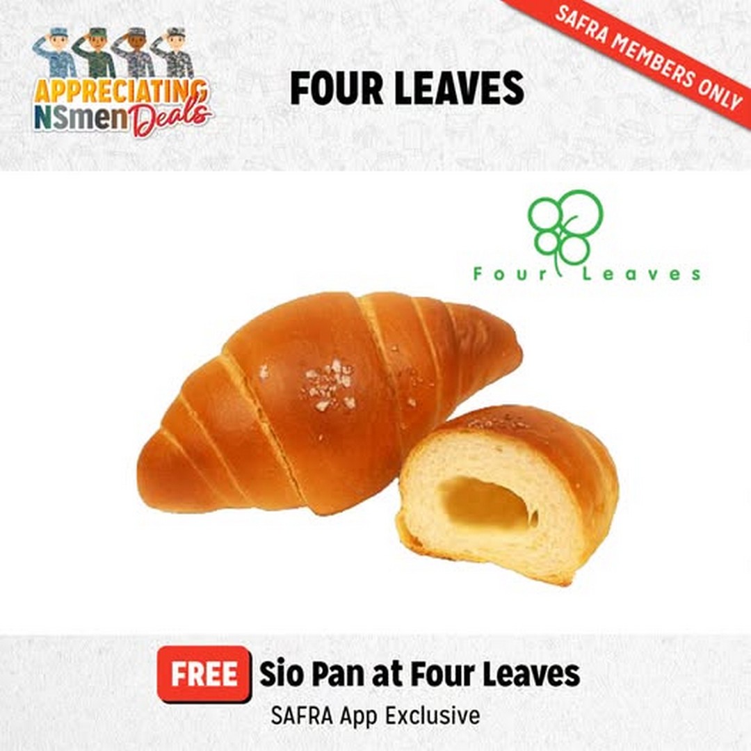 Four-Leaves-x-SAFRA-FREE-Sio-Pan-Promotion-for-SAFRA-Members 1–31 July 2026: Four Leaves x SAFRA FREE Sio Pan Promotion for SAFRA Members – Enjoy a Complimentary Bakery Treat During SAF Day Celebrations