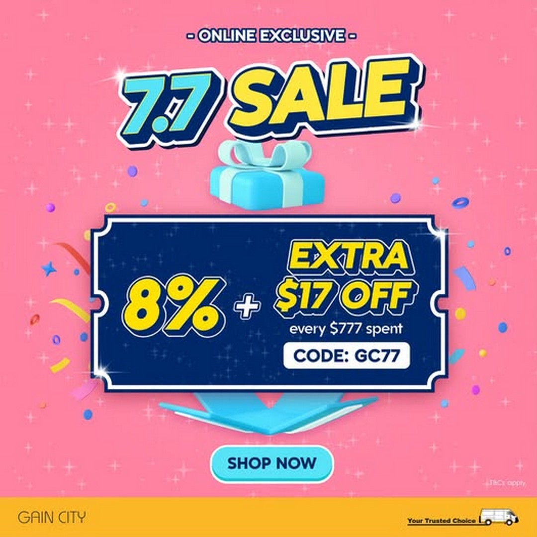 Gain-City-7.7-Sale-Promotion-–-Enjoy-8-Off 7 July 2026: Gain City 7.7 Sale Promotion – Enjoy 8% Off Plus Extra $17 Discount for Every $777 Spent