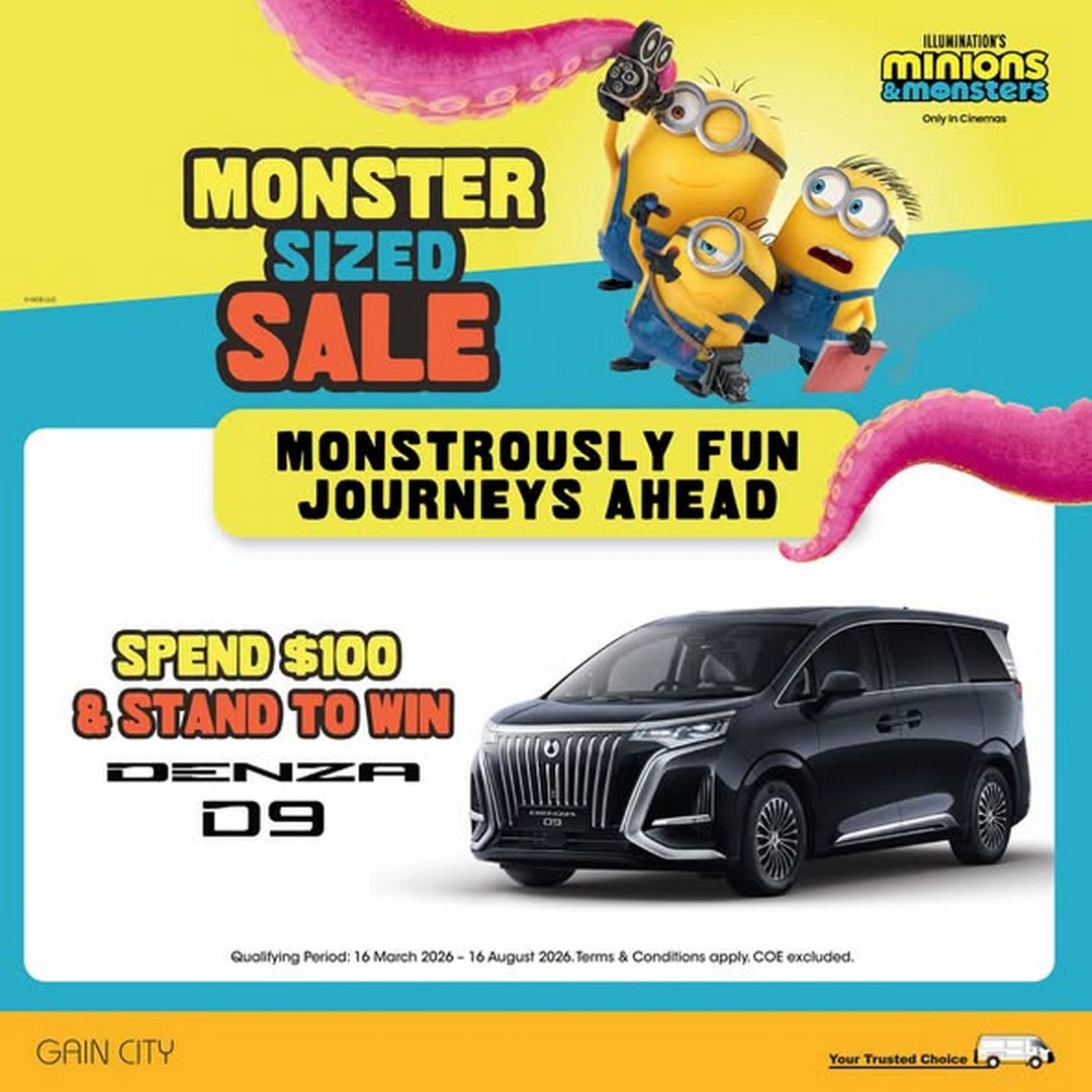 Gain-City-MONSTER-SIZED-Sale-Promotion-2 22 July 2026 onwards: Gain City: MONSTER-SIZED Sale Promotion With Bigger Savings, Free Minions & Monsters Merchandise and Chance to Win DENZA SG D9 MPV