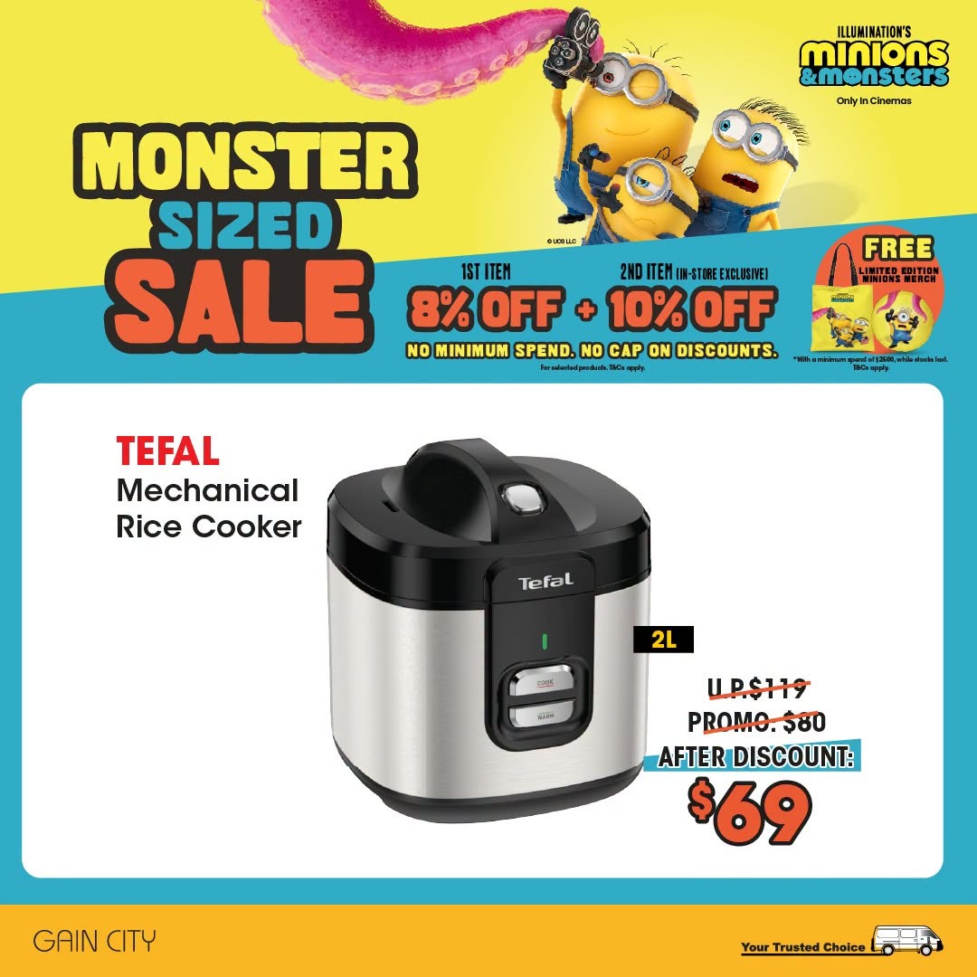 Gain-City-MONSTER-SIZED-Sale-Promotion-4 22 July 2026 onwards: Gain City: MONSTER-SIZED Sale Promotion With Bigger Savings, Free Minions & Monsters Merchandise and Chance to Win DENZA SG D9 MPV