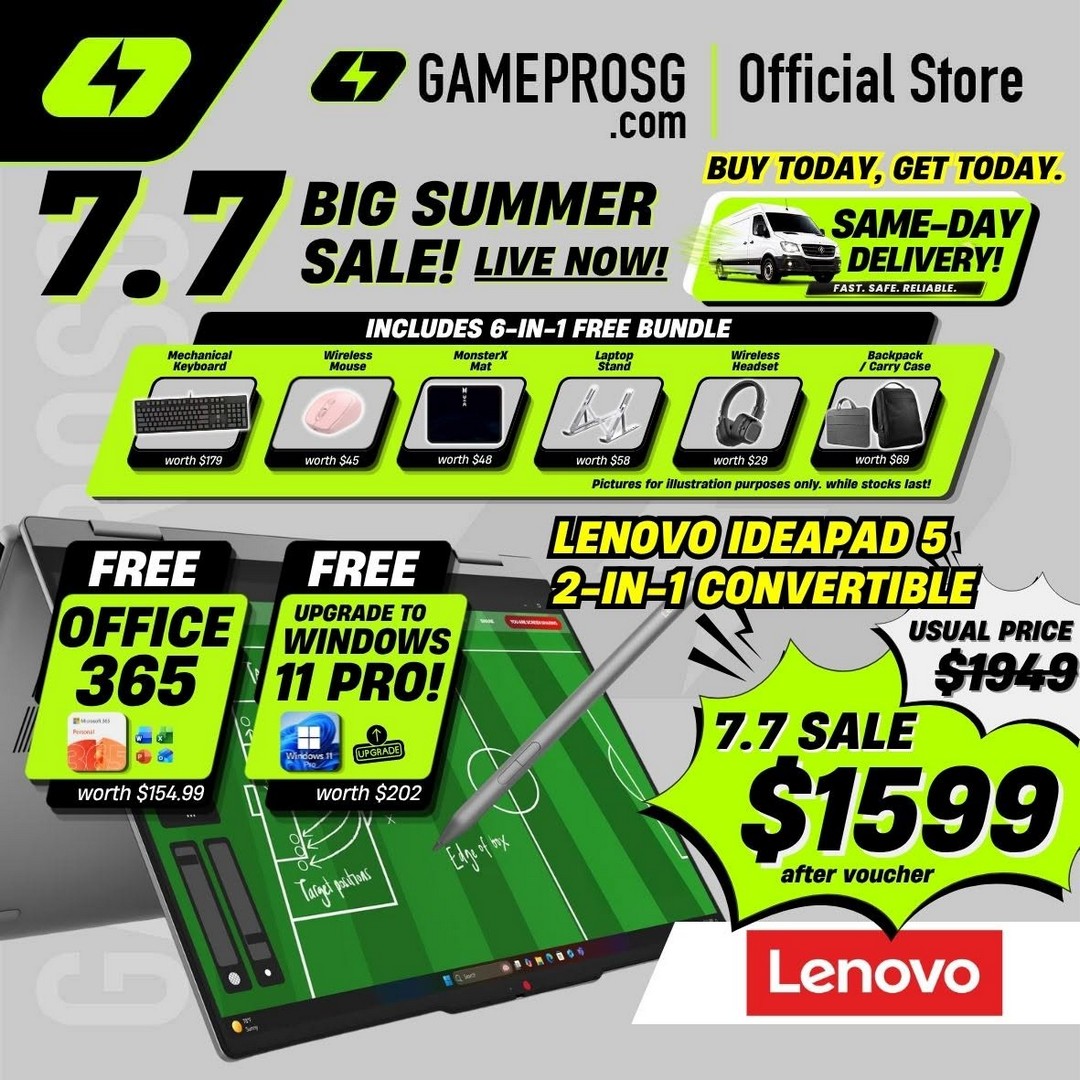 GamePro-Singapore-7.7-Laptop-Extravaganza-Sale-4 7 July 2026: GamePro Singapore 7.7 Laptop Extravaganza Sale – Enjoy Up to $500 OFF, Free 24GB RAM Upgrade, 6-in-1 Gift Bundle and More on Lazada