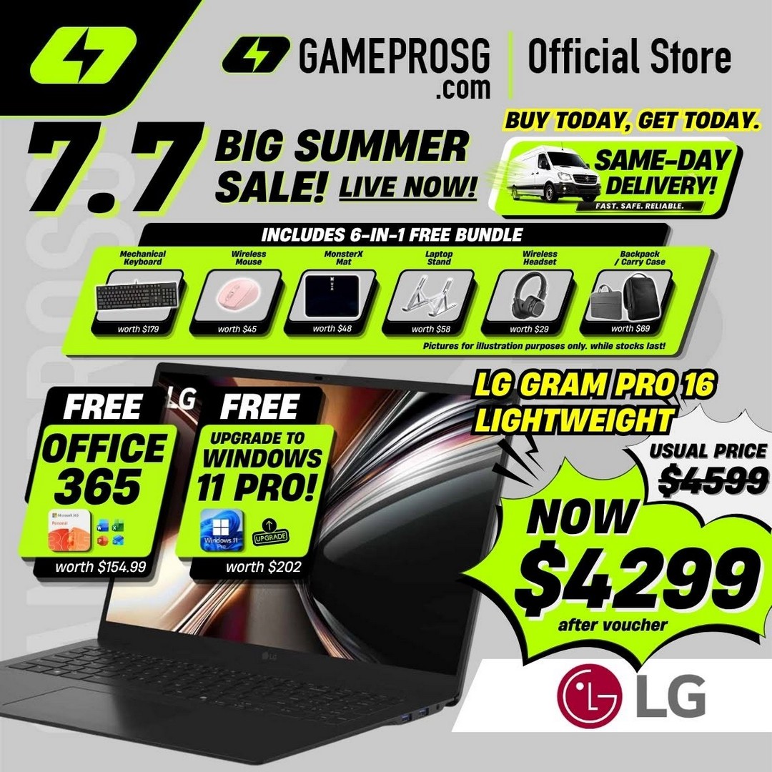 GamePro-Singapore-7.7-Laptop-Extravaganza-Sale-7 7 July 2026: GamePro Singapore 7.7 Laptop Extravaganza Sale – Enjoy Up to $500 OFF, Free 24GB RAM Upgrade, 6-in-1 Gift Bundle and More on Lazada