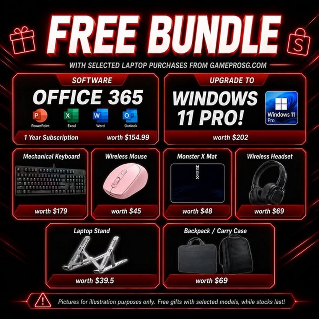 GamePro-Singapore-7.7-Shopee-Mega-Sale-1 1 July 2026 onwards: GamePro Singapore 7.7 Shopee Mega Sale – Save Up to 68% Storewide with Free Laptop Gift Bundle, Windows 11 Pro Upgrade, Office 365 and More