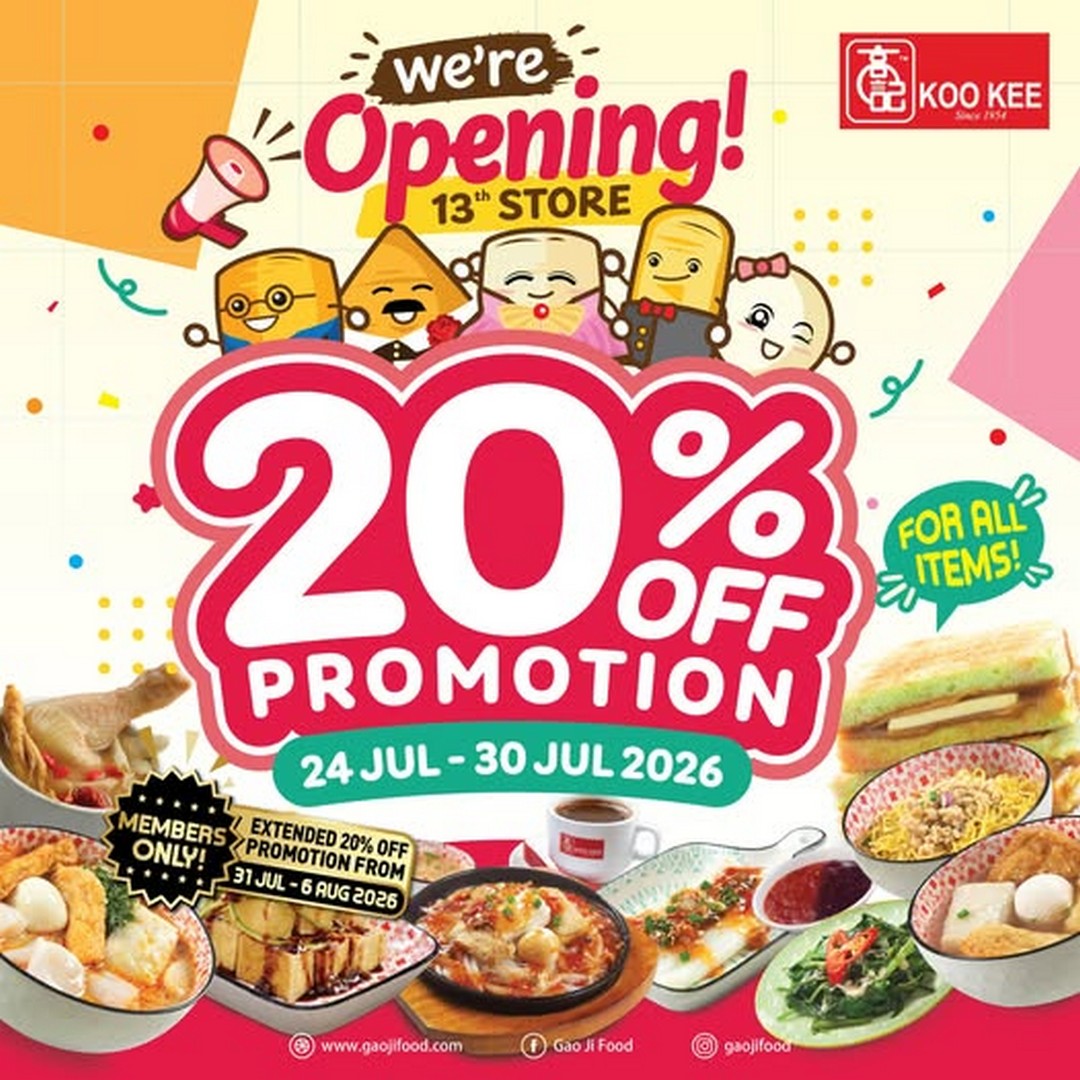 Gao-Ji-Food-Pasir-Ris-Mall-Grand-Opening-Promotion 24-30 July 2026: Gao Ji Food Pasir Ris Mall Grand Opening Promotion – Enjoy 20% OFF All Menu Items at Their Newest Outlet