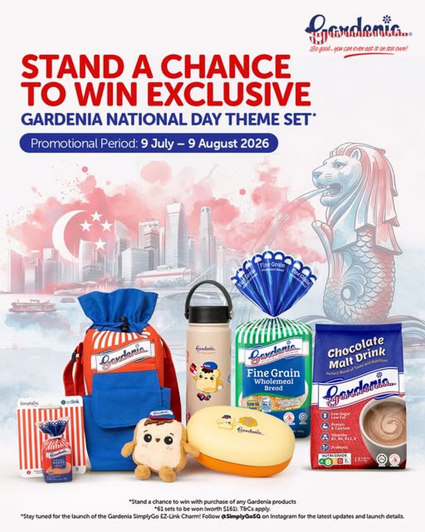 Gardenia-Singapore-National-Day-Giveaway-Promotion 9 July–9 August 2026: Gardenia Singapore National Day Giveaway Promotion – Buy Gardenia Products and Stand a Chance to Win an Exclusive 61st Anniversary Theme Set