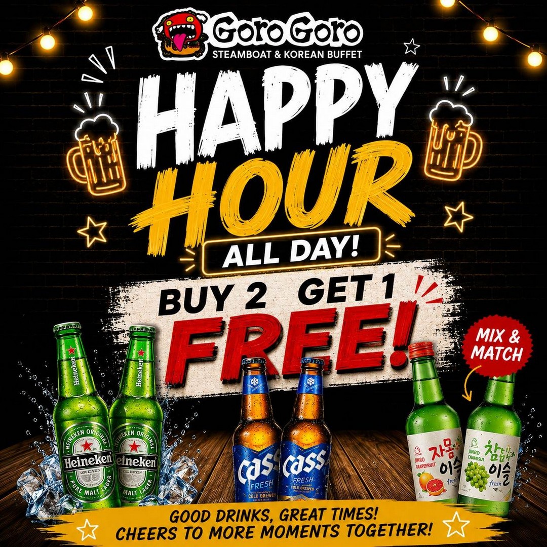GoroGoro-Steamboat-Korean-Buffet-Buy-2-Get-1 22 July 2026 onwards: GoroGoro Steamboat & Korean Buffet Buy 2 Get 1 FREE Alcohol Promotion with Hotpot Buffet Dining Experience