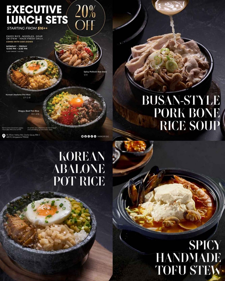 Hanjip-Korean-Grill-House-Executive-Lunch-Set-Promotion 7 July 2026 onwards: Hanjip Korean Grill House Executive Lunch Set Promotion: Enjoy 20% OFF Weekday Korean Lunch Meals at Clarke Quay