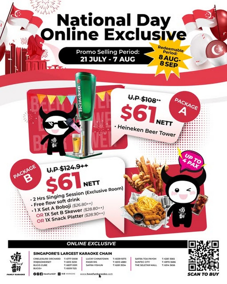 HaveFun-Karaoke-Singapore-National-Day-Promotion 21 July-7 August 2026: HaveFun Karaoke Singapore National Day Promotion, Enjoy $61 NETT Karaoke Packages With Drinks And Food Deals