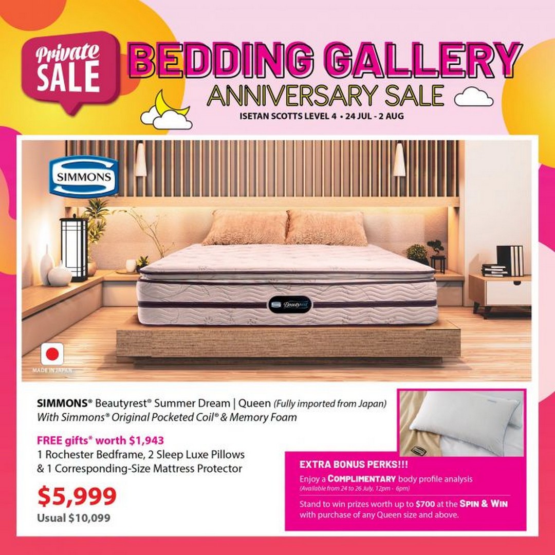 Isetan-Bedding-Gallery-Anniversary-Sale-3 24 July-2 August 2026: Isetan Bedding Gallery Anniversary Sale – Premium Mattress Promotion with Free Gifts, Sure-Win Lucky Dip and Exclusive Member Rewards