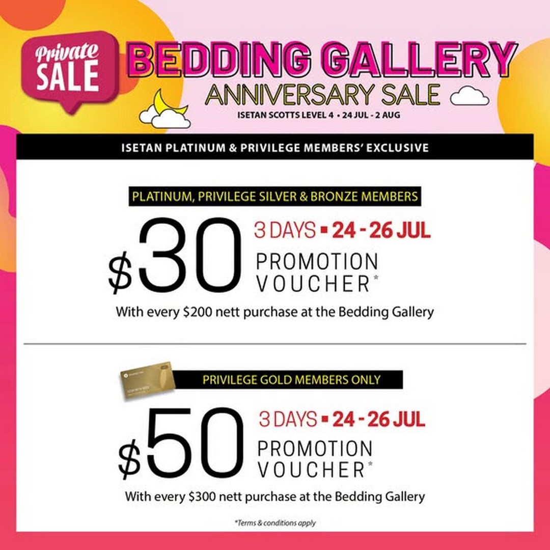 Isetan-Singapore-Bedding-Gallery-Anniversary-Sale 24 July-2 August 2026: Isetan Singapore: Bedding Gallery Anniversary Sale Promotion with Free Gifts, Vouchers and Lucky Draw Prizes