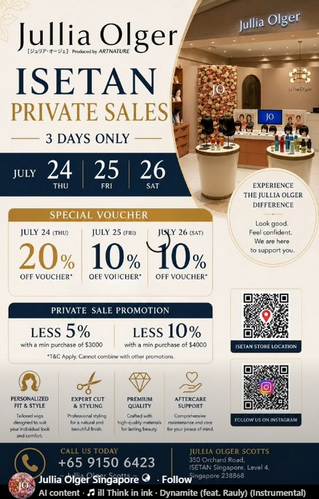 Jullia-Olger-Singapore-ISETAN-Private-Sale 24-26 July 2026: Jullia Olger Singapore ISETAN Private Sale – Save on Premium Wigs with Exclusive Discounts and Limited-Time Promotion at ISETAN Scotts