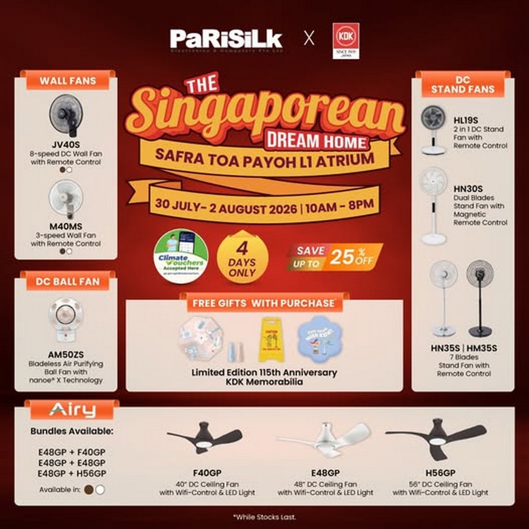 KDK-Singapore-Dream-Home-Sale 30 July–2 August 2026: KDK Singapore Dream Home Sale – Exclusive Fan & Ventilation Promotion with Climate Voucher Savings at SAFRA Toa Payoh