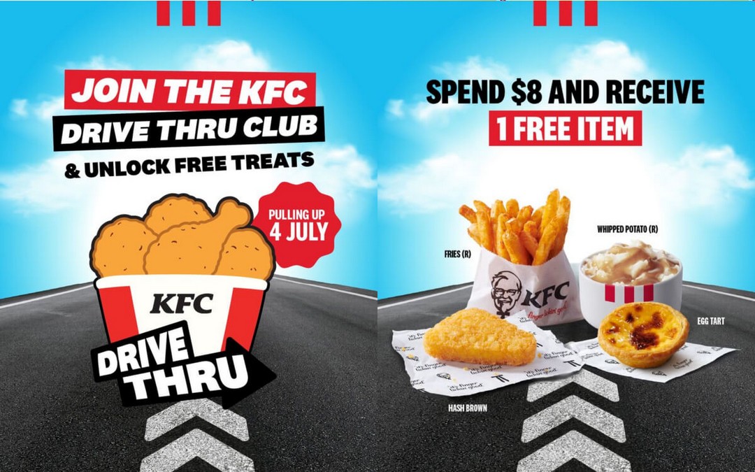 KFC-Singapore-Drive-Thru-Car-Decal-Campaign-Promotion 4 July 2026: KFC Singapore Drive-Thru Car Decal Campaign Promotion – Collect a FREE Limited Edition Decal, Enjoy FREE Food Rewards and Receive a $5 Voucher