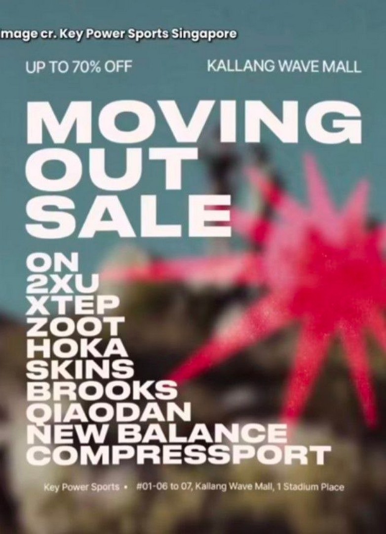 Key-Power-Sports-Moving-Clearance-Sale Now till 12 July 2026: Key Power Sports Moving Clearance Sale – Enjoy Up to 70% OFF Running Shoes, Sports Apparel and Accessories at Kallang Wave Mall