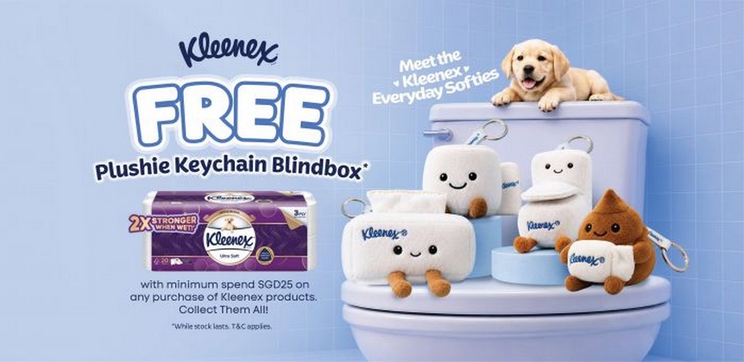 Kleenex-Singapore-Promotion-Get-FREE-Everyday-Softies-Plushie 20 July-15 September 2026: Kleenex Singapore Promotion: Get FREE Everyday Softies Plushie Keychain Blind Box with $25 Kleenex Purchase at Selected Supermarkets