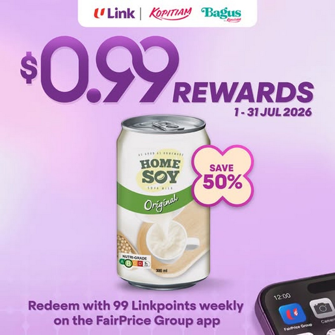 Kopitiam-HOME-SOY-Original-300ml-Promotion 1-31 July 2026: Kopitiam HOME SOY Original 300ml Promotion – Redeem for Just $0.99 with 99 Linkpoints and Enjoy 50% Savings
