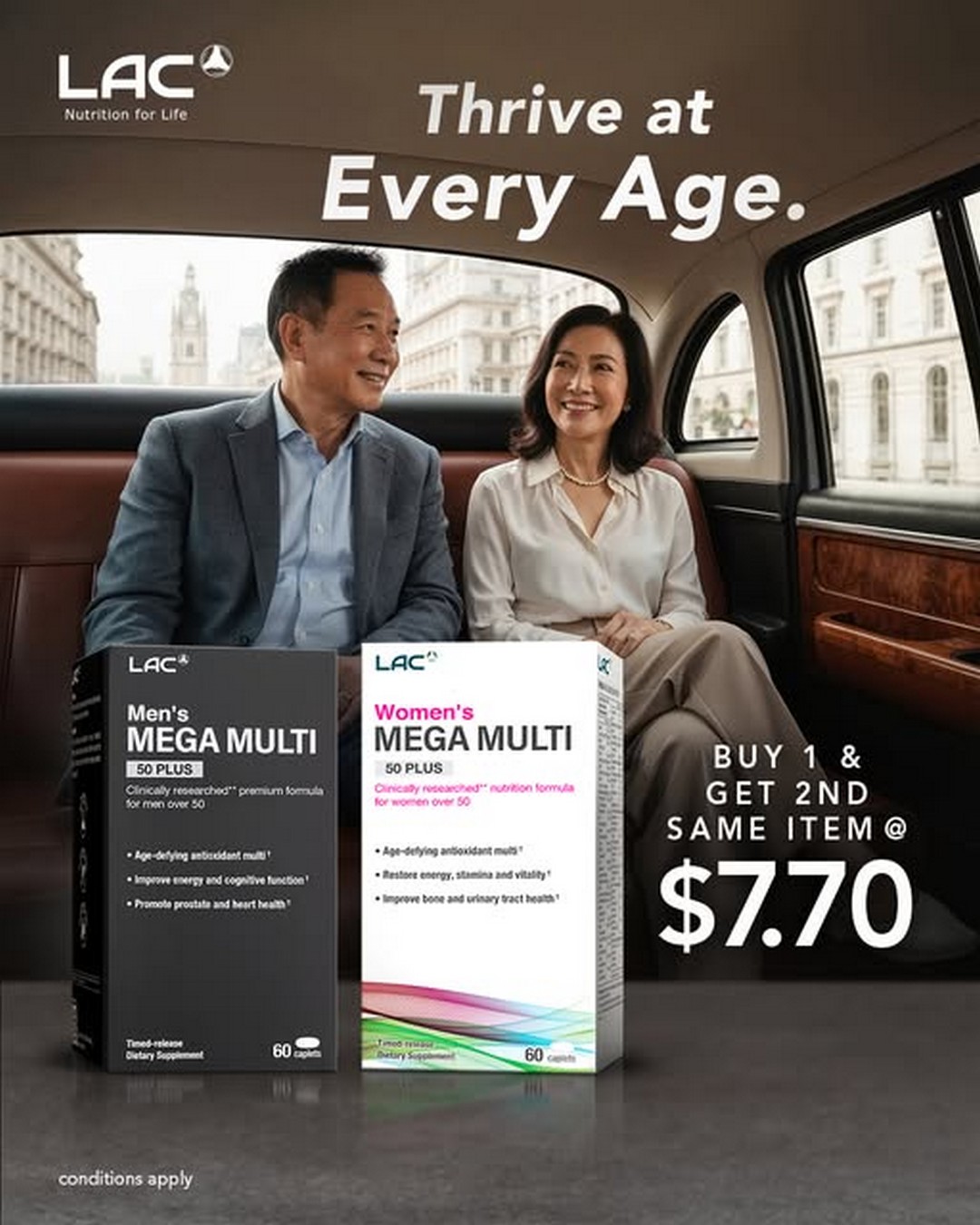LAC-Singapore-Mega-Multi-50-Plus-Buy-1-Get-2nd-Same-Supplement 10 July 2026 onwards: LAC Singapore Mega Multi 50 Plus Buy 1 Get 2nd Same Supplement at $7.70 Promotion – Exclusive LAC Club Members Health Deal
