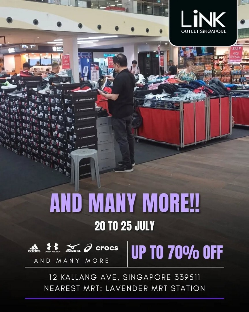 LINK-Outlet-Store-Singapore-Sports-Lifestyle-Brands-Up-to-70-OFF-9 20-25 July 2026: LINK Outlet Store Singapore: Sports & Lifestyle Brands Up to 70% OFF Aperia Mall Atrium Sale Promotion