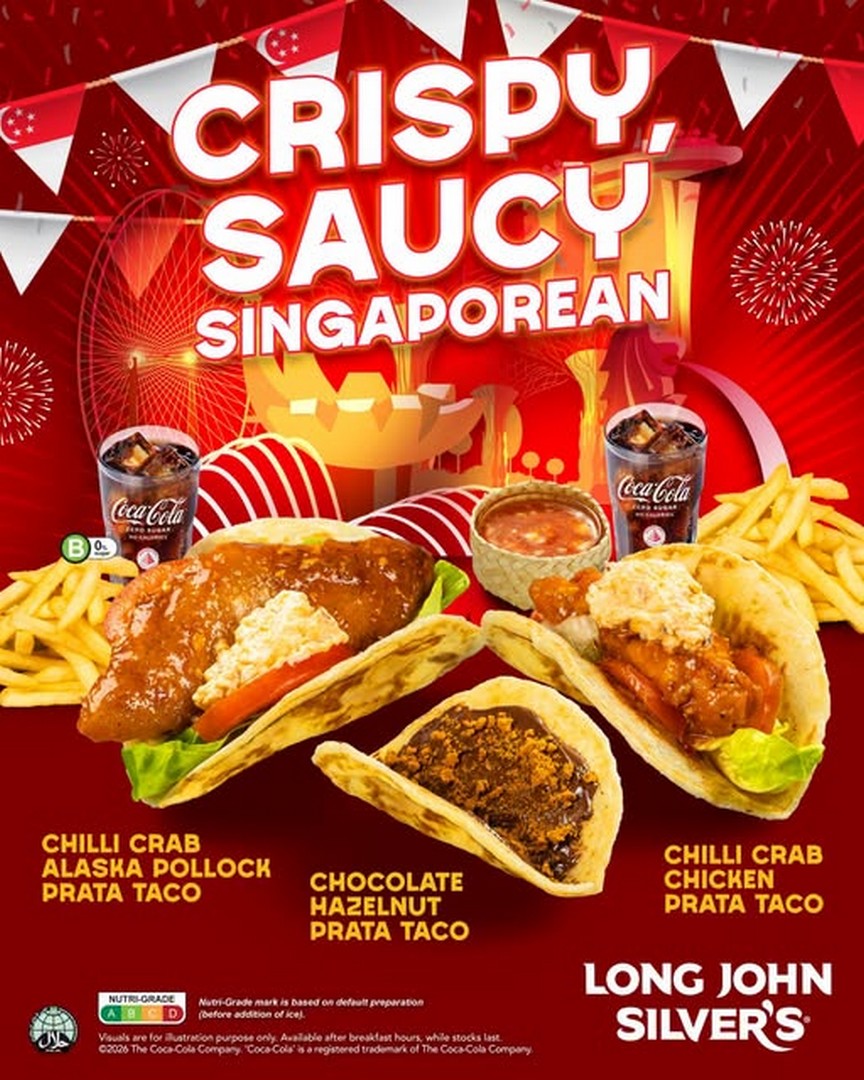 Long-John-Silvers-Singapore-National-Day-Prata-Taco-Promotion 16 July 2026 onwards: Long John Silver's Singapore National Day Prata Taco Promotion – Enjoy Chilli Crab Alaska Pollock & Chicken Meals from $8.80 at All Participating Outlets