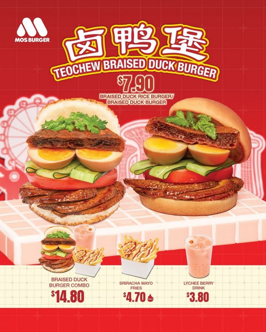 MOS-Burger-Singapore-Teochew-Braised-Duck-Burger-Promotion 23 July 2026 onwards: MOS Burger Singapore Teochew Braised Duck Burger Promotion, National Day Local Flavours Special Meal Event